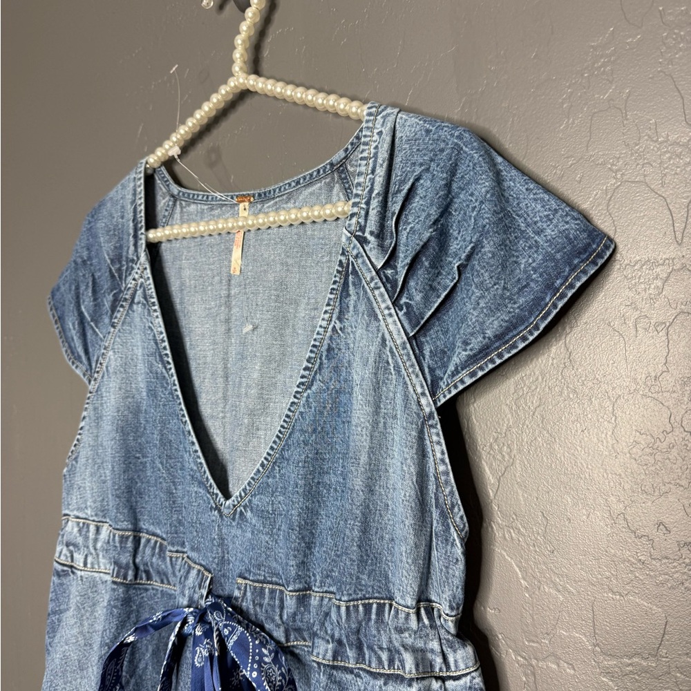 New Free People Roucha Maxi Denim Dress - Picture 7 of 11